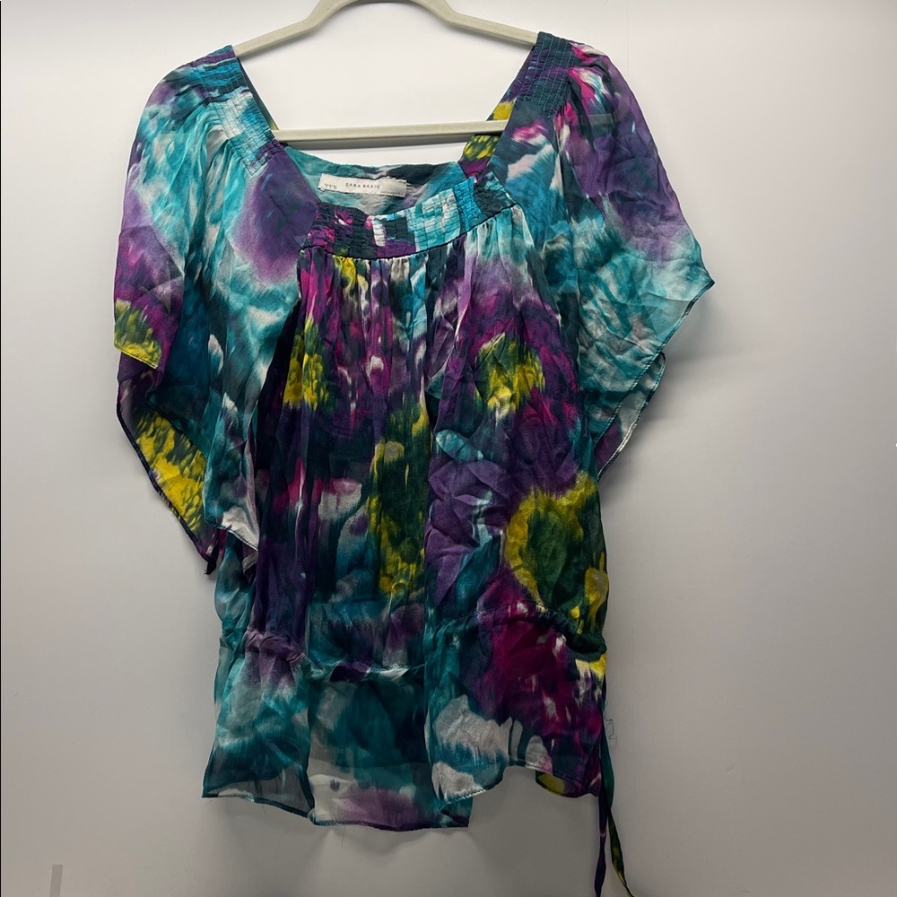 Silk drip dyed Zara blouse